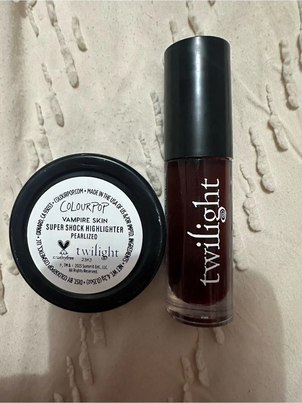 ColourPop Twilight Shimmer Highlighter & Deep Plum Lux Lip Oil
